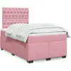 vidaXL Sommier à lattes de lit avec matelas Rose 120x200 cm Velours