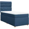 Sommier à lattes de lit avec matelas Bleu 200x200 cm Tissu Vidaxl Bleu