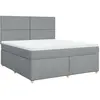 vidaXL Sommier à lattes de lit avec matelas Gris clair 180x200cm Tissu