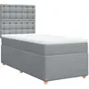 vidaXL Sommier à lattes de lit avec matelas Gris clair 160x200cm Tissu