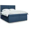 vidaXL Sommier à lattes de lit avec matelas Bleu 200x200 cm Tissu