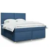 vidaXL Sommier à lattes de lit avec matelas Bleu 180x200 cm Tissu