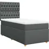 vidaXL Sommier à lattes de lit avec matelas Gris foncé 180x200cm Tissu