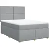 vidaXL Sommier à lattes de lit avec matelas Gris clair 160x200cm Tissu