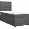 vidaXL Sommier à lattes de lit avec matelas Gris foncé 140x200cm Tissu
