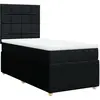 vidaXL Sommier à lattes de lit avec matelas Noir 140x200 cm Tissu