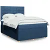 vidaXL Sommier à lattes de lit avec matelas Bleu 140x200 cm Tissu