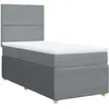 vidaXL Sommier à lattes de lit avec matelas Gris clair 140x190cm Tissu