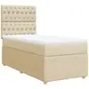 vidaXL Sommier à lattes de lit avec matelas Crème 140x200 cm Tissu