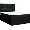vidaXL Sommier à lattes de lit avec matelas Noir 140x200 cm Tissu