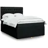 vidaXL Sommier à lattes de lit avec matelas Noir 140x200 cm Tissu