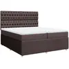 vidaXL Sommier à lattes de lit avec matelas Marron foncé 140x190 cm
