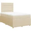 vidaXL Sommier à lattes de lit avec matelas Crème 120x200 cm Tissu