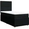 vidaXL Sommier à lattes de lit avec matelas Noir 140x200 cm Tissu