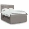 vidaXL Vidaxl Sommier À Lattes De Lit Avec Matelas Taupe 140x190 Cm Tissu