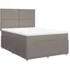 vidaXL Sommier à lattes de lit avec matelas Taupe 140x200 cm Tissu