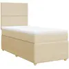 vidaXL Sommier à lattes de lit avec matelas Crème 120x200 cm Tissu