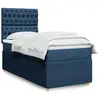 Sommier à lattes de lit avec matelas Bleu 90x200 cm Tissu Vidaxl Bleu