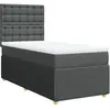 vidaXL Sommier à lattes de lit avec matelas Gris foncé 90x200 cm Tissu