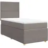Sommier à lattes de lit avec matelas Taupe 90x200 cm Tissu Vidaxl Taupe