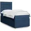 vidaXL Sommier à lattes de lit avec matelas Bleu 100x200 cm Tissu