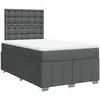 vidaXL Sommier à lattes de lit avec matelas Gris foncé 120x200cm Tissu