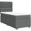 vidaXL Sommier à lattes de lit avec matelas Gris foncé 120x200cm Tissu