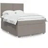 vidaXL Sommier à lattes de lit avec matelas Taupe 140x200 cm Tissu