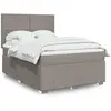 vidaXL Sommier à lattes de lit avec matelas Taupe 140x190 cm Tissu