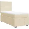vidaXL Sommier à lattes de lit avec matelas Crème 120x200 cm Tissu