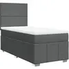 vidaXL Sommier à lattes de lit avec matelas Gris foncé 120x200cm Tissu