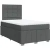 vidaXL Sommier à lattes de lit avec matelas Gris foncé 120x200cm Tissu