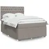 vidaXL Sommier à lattes de lit avec matelas Taupe 140x190 cm Tissu