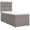 vidaXL Sommier à lattes de lit avec matelas Taupe 100x200 cm Tissu