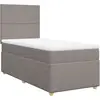 vidaXL Sommier à lattes de lit avec matelas Taupe 90x200 cm Tissu