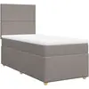 vidaXL Sommier à lattes de lit avec matelas Taupe 90x190 cm Tissu