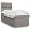 vidaXL Sommier à lattes de lit avec matelas Taupe 90x200 cm Tissu