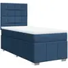 vidaXL Vidaxl Sommier À Lattes De Lit Avec Matelas Bleu 200x200 Cm Tissu