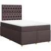 vidaXL Sommier à lattes de lit avec matelas Marron foncé 140x200 cm
