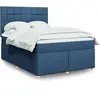 vidaXL Sommier à lattes de lit avec matelas Bleu 140x190 cm Tissu