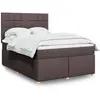 vidaXL Sommier à lattes de lit avec matelas Marron foncé 140x190 cm