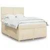 vidaXL Sommier à lattes de lit avec matelas Crème 140x190 cm Tissu