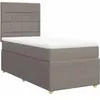 vidaXL Sommier à lattes de lit avec matelas Taupe 90x190 cm Tissu
