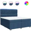vidaXL Sommier à lattes de lit avec matelas Bleu 200x200 cm Tissu
