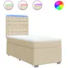 Sommier à lattes de lit avec matelas Crème 120x200 cm Tissu Vidaxl Crème