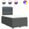 vidaXL Sommier à lattes de lit avec matelas Gris foncé 120x200cm Tissu