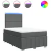 vidaXL Sommier à lattes de lit avec matelas Gris foncé 120x200cm Tissu