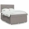 vidaXL Sommier à lattes de lit avec matelas Taupe 140x190 cm Tissu