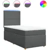 vidaXL Sommier à lattes de lit avec matelas Gris foncé 180x200cm Tissu