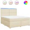 vidaXL Sommier à lattes de lit avec matelas Crème 180x200 cm Tissu